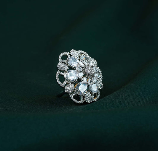 Kiara Grand Oval Cluster AD Statement Ring