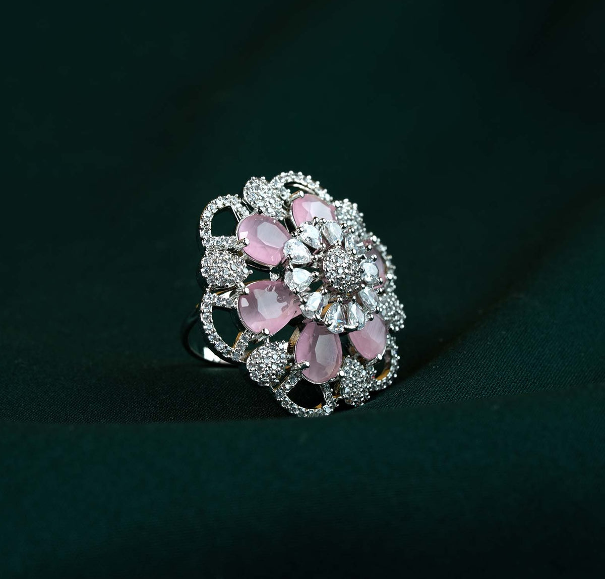 Rose Grand Oval Petal AD Statement Ring