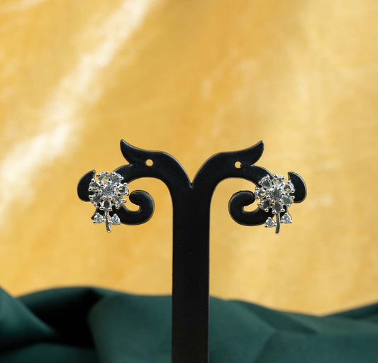 Blossom Sprig AD Floral Stud Earrings