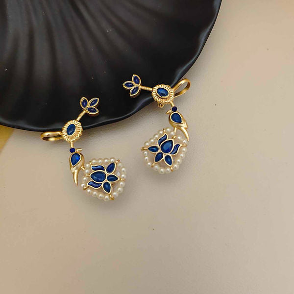 Ornate Peacock Vine Earrings – Antique Finish Heritage Jewellery
