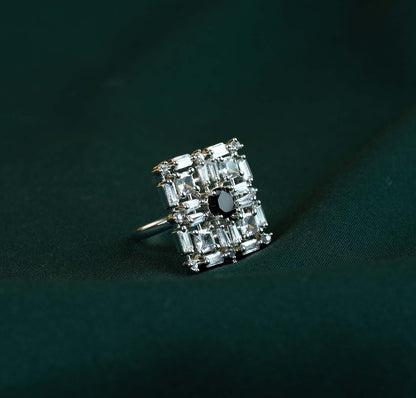 Noir Geometric Baguette AD Statement Ring