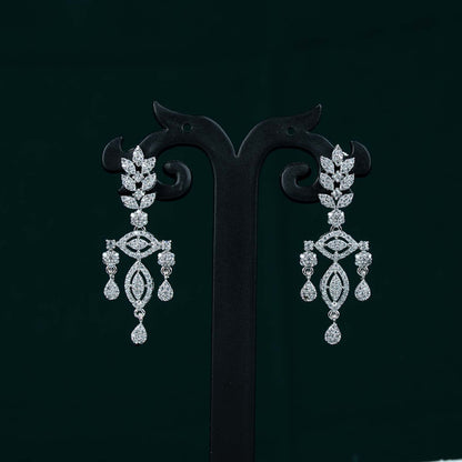 Zoya Silver AD Leaf & Marquise Necklace Set
