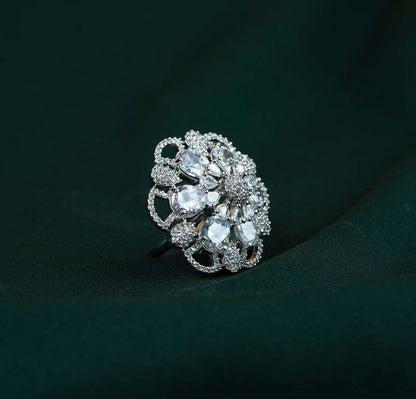 Kiara Grand Oval Cluster AD Statement Ring