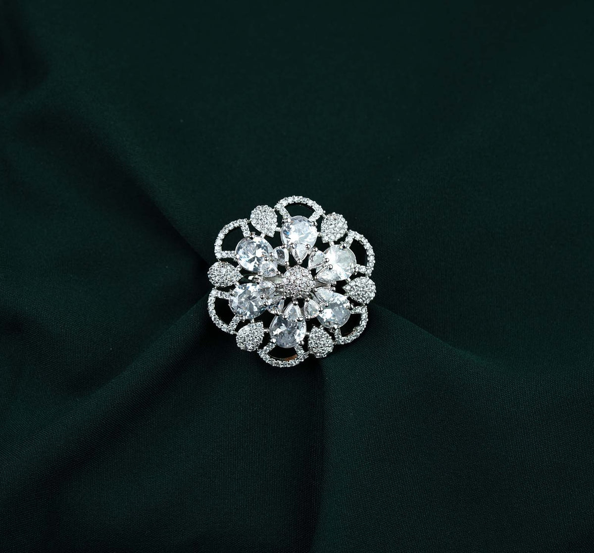 Kiara Grand Oval Cluster AD Statement Ring