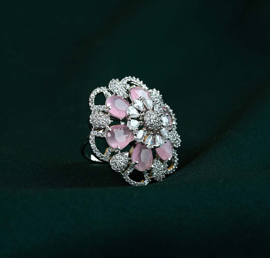 Rose Grand Oval Petal AD Statement Ring