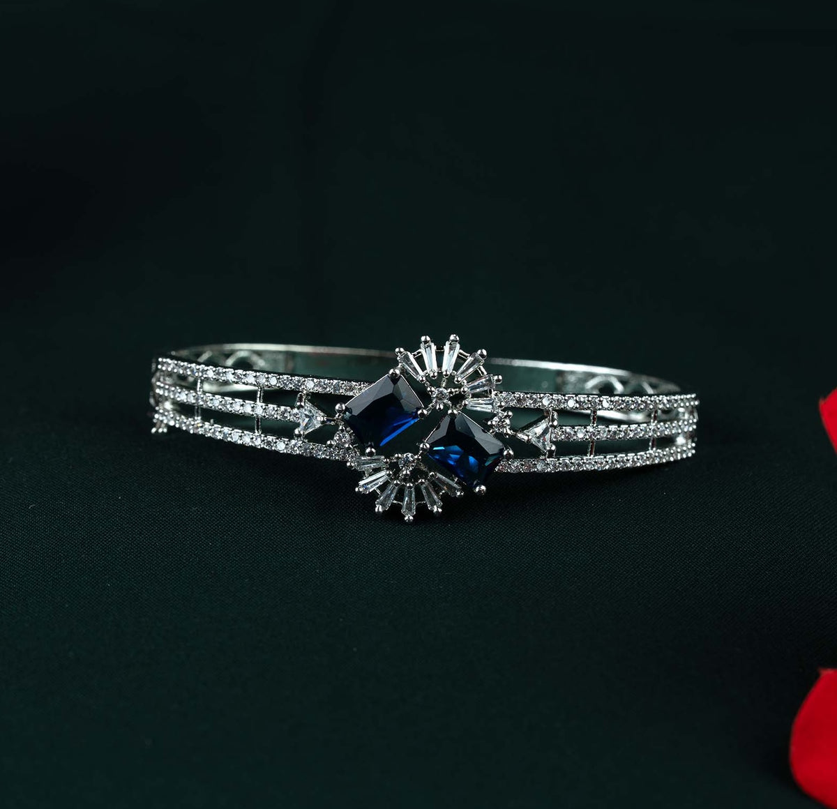 Sapphire Geometric Sunburst AD Openable Kada