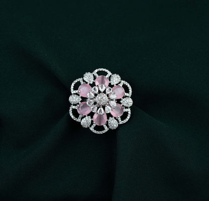Rose Grand Oval Petal AD Statement Ring