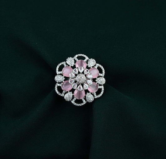Rose Grand Oval Petal AD Statement Ring