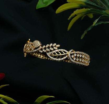 Botanica Gold AD Leaf Sprig Openable Kada