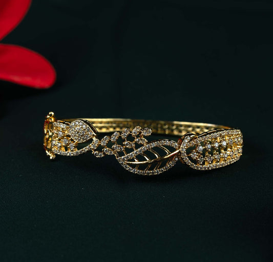 Botanica Gold AD Leaf Sprig Openable Kada