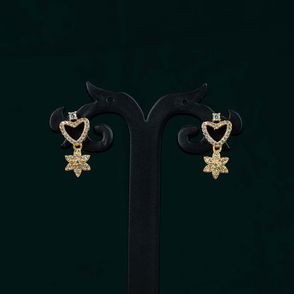 Ruhi Gold AD Heart and Floral Riviera Necklace Set
