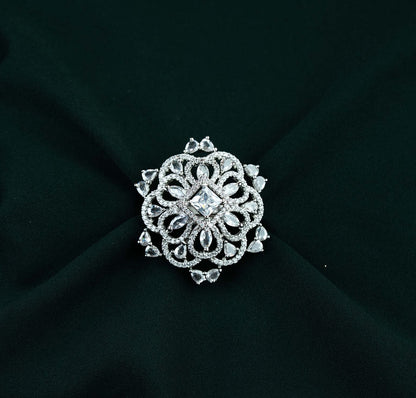 Ashtitva Devika Princess Solitaire Filigree AD Ring