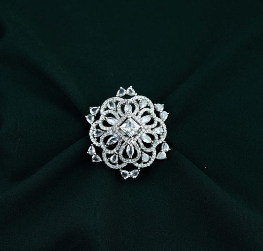Ashtitva Devika Princess Solitaire Filigree AD Ring