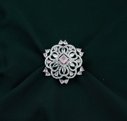 Blush Crown Filigree AD Statement Ring