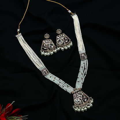 Mayura Antique Gold Kundan Peacock Rani Haar Set