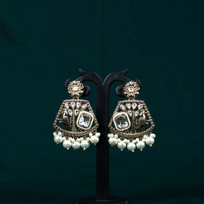 Mayura Antique Gold Kundan Peacock Rani Haar Set