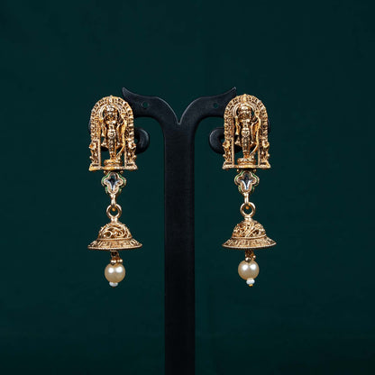 Siya Ram Antique Gold Temple Pearl Rani Haar Set