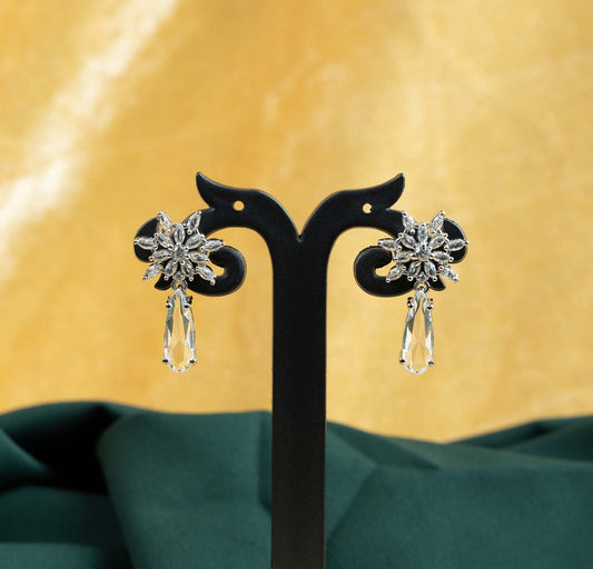 Snowflake Marquise Teardrop AD Drop Earrings