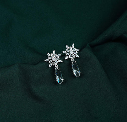 Snowflake Marquise Teardrop AD Drop Earrings