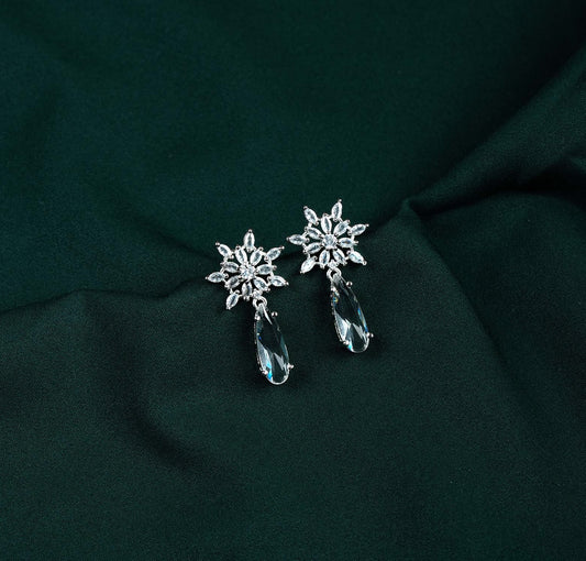 Snowflake Marquise Teardrop AD Drop Earrings