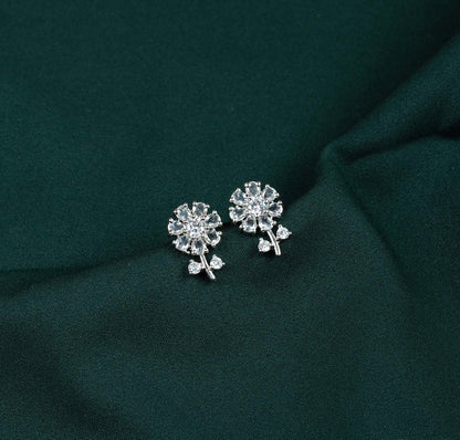 Blossom Sprig AD Floral Stud Earrings
