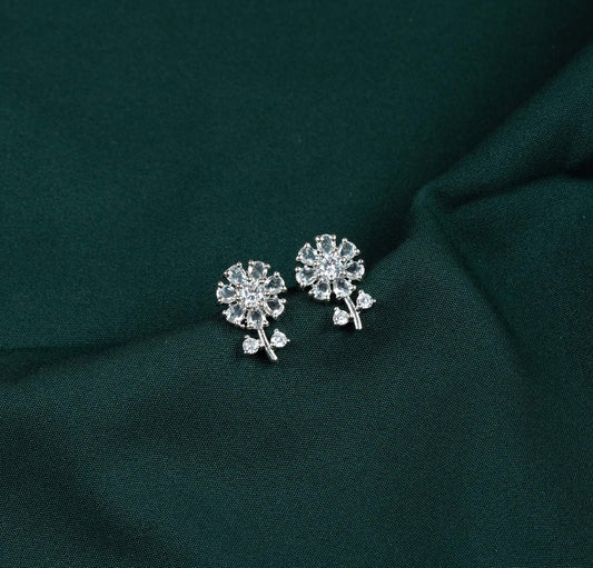 Blossom Sprig AD Floral Stud Earrings