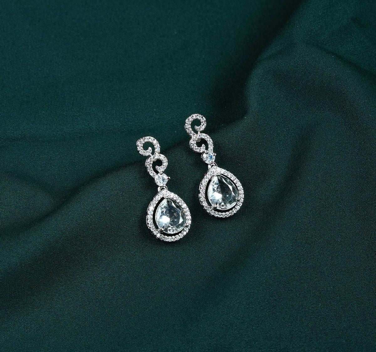 Seraphina Teardrop Swirl AD Drop Earrings