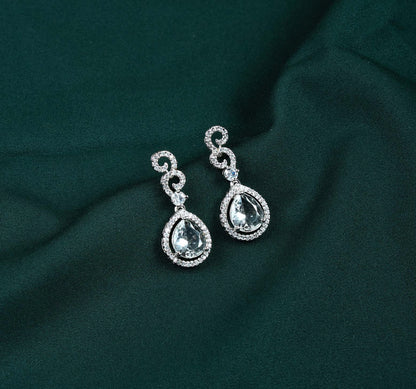 Seraphina Teardrop Swirl AD Drop Earrings