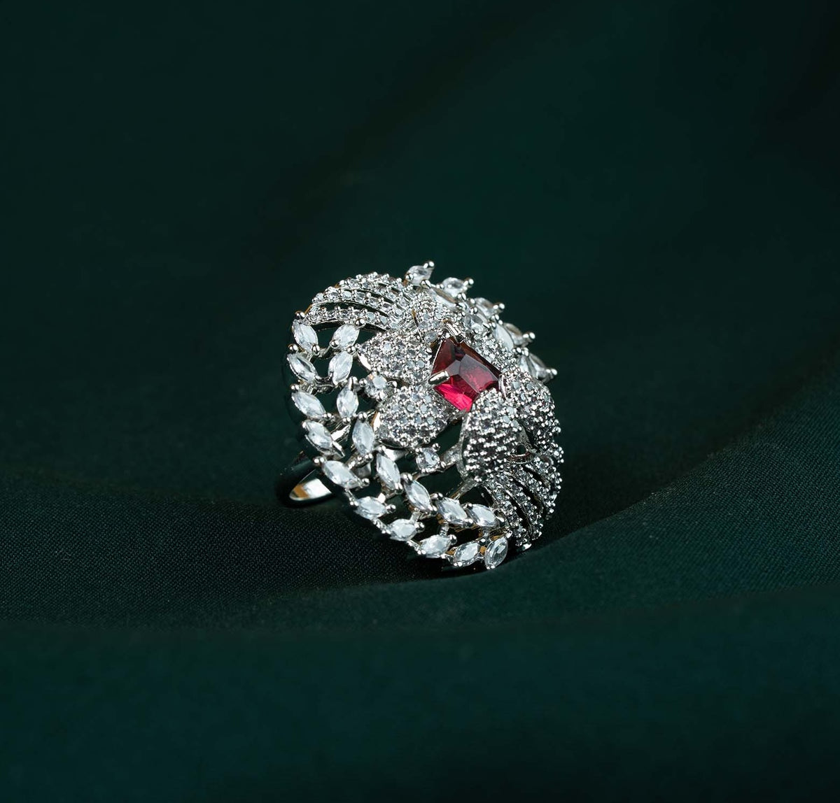 Ruby Vortex Marquise AD Statement Ring