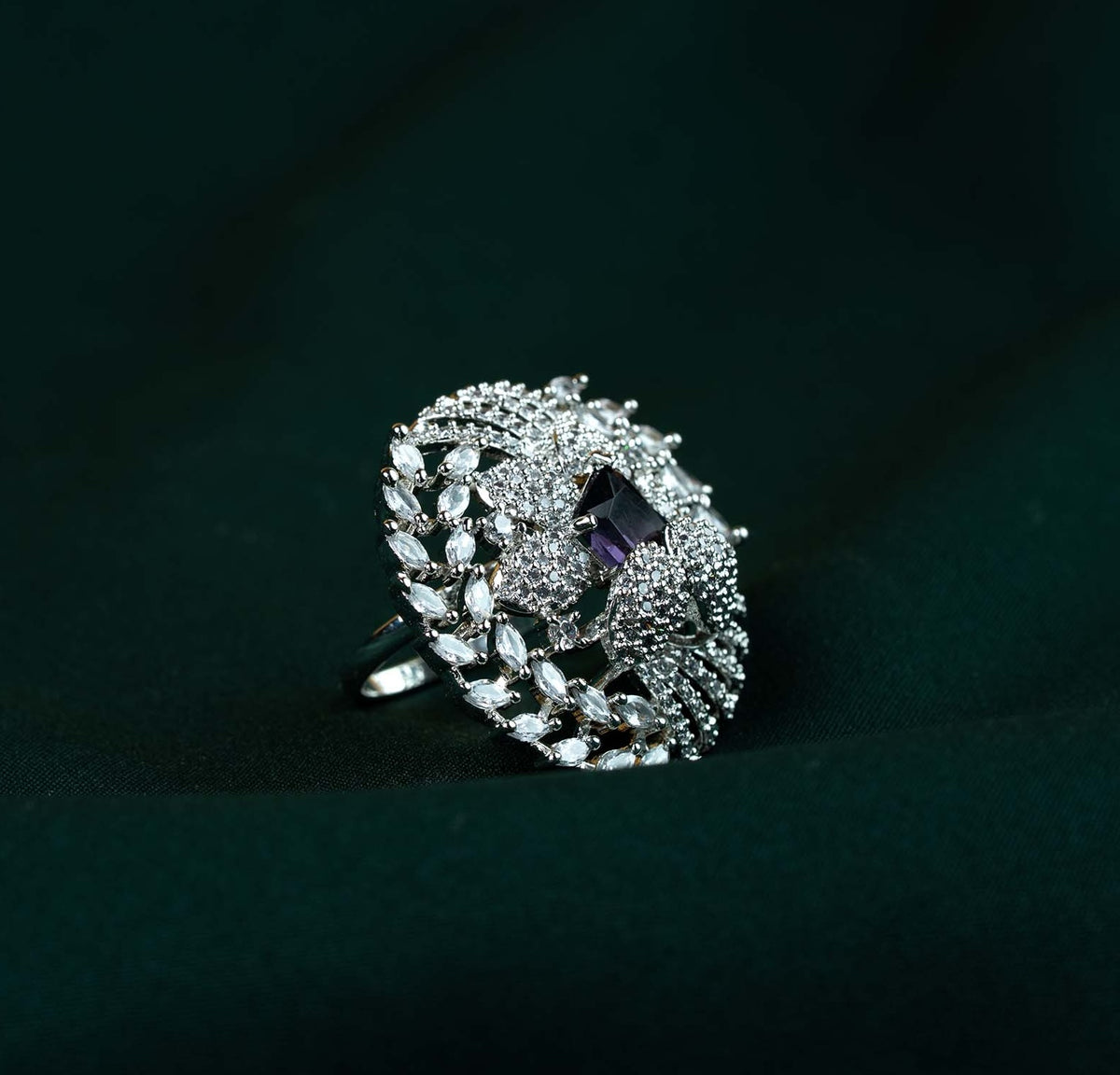 Amethyst Vortex Marquise AD Statement Ring