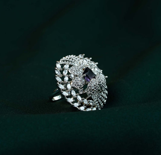 Amethyst Vortex Marquise AD Statement Ring