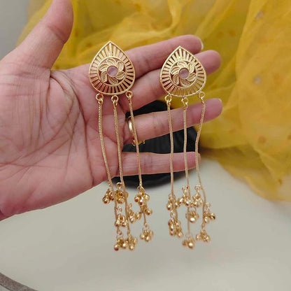 Ethnic Feather-Inspired Oxidised Earrings – Bold Cultural Elegance