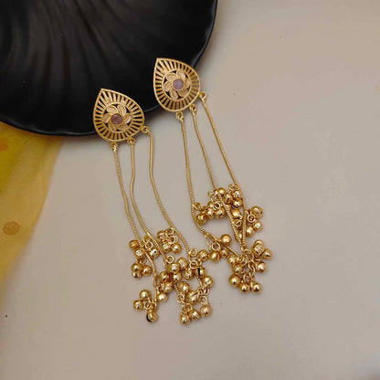 Ethnic Feather-Inspired Oxidised Earrings – Bold Cultural Elegance
