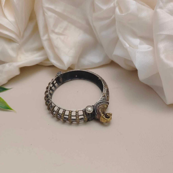 Imperial Two-Tone Oxidised Kada Set – Vintage Bridal Bangles